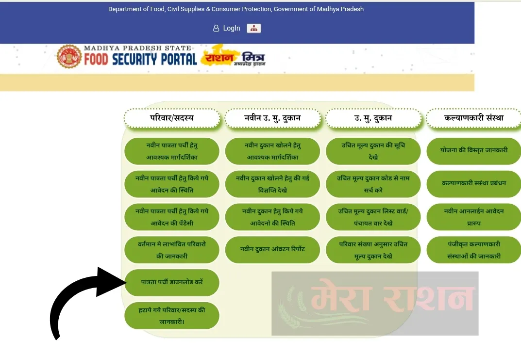 M Ration Mitra Portal mp