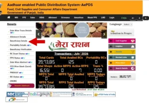 Punjab Ration Card Beneficiary details